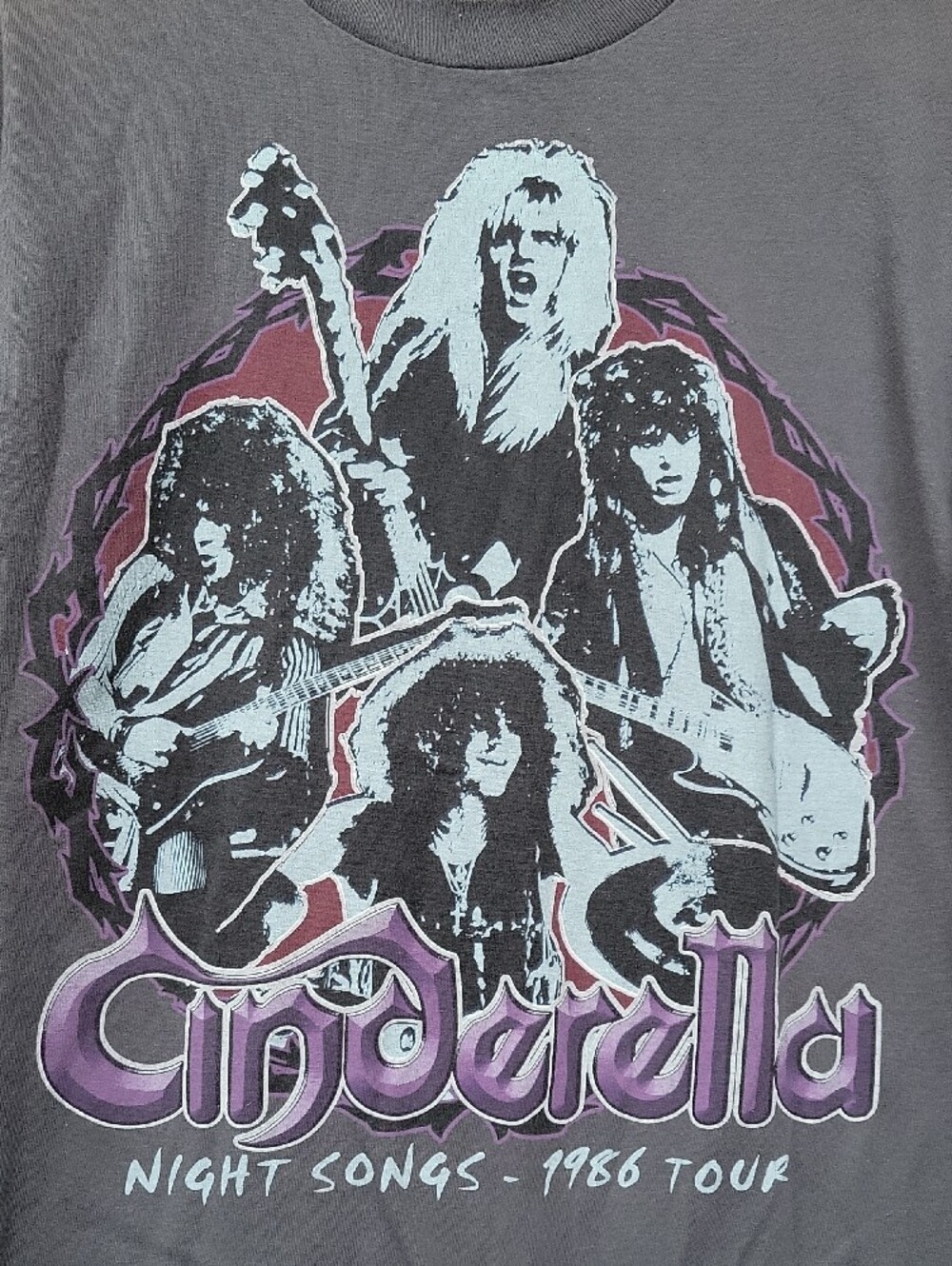 Cinderella Night Songs 1986 Tour Graphic Tee Size Medium 100% Cotton Casual - Picture 3 of 9